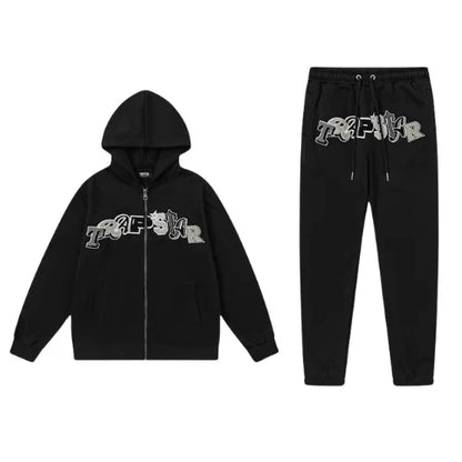 Trapstar Tracksuit Wildcard Chenille Black Grey