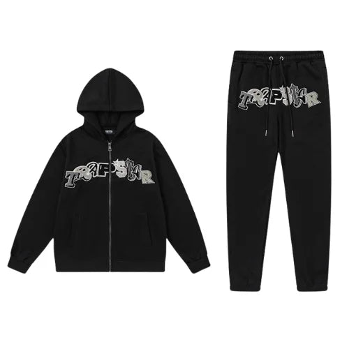 Trapstar Tracksuit Wildcard Chenille Black Grey
